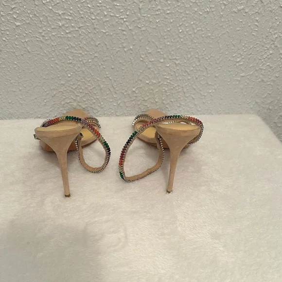 Alexandre Birman Polly suede sandals with multi-colored crystal embellishments - Picture 9 of 13